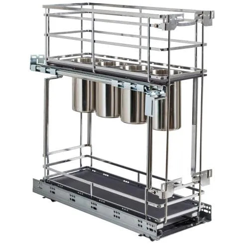 STORAGE WITH STYLE® Metal "No Wiggle" Soft-close Utensil Base Pullout